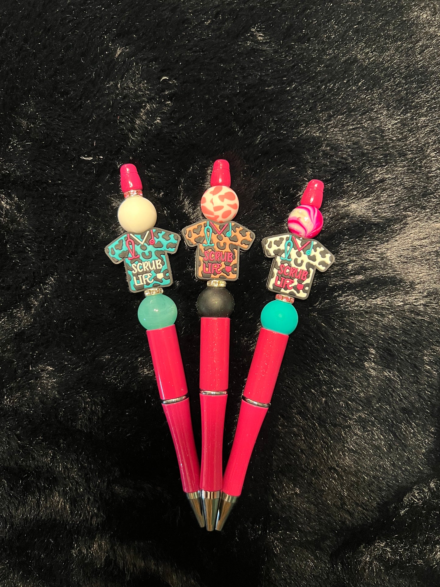 Cheetah Nurse Shirts Beadable Pens