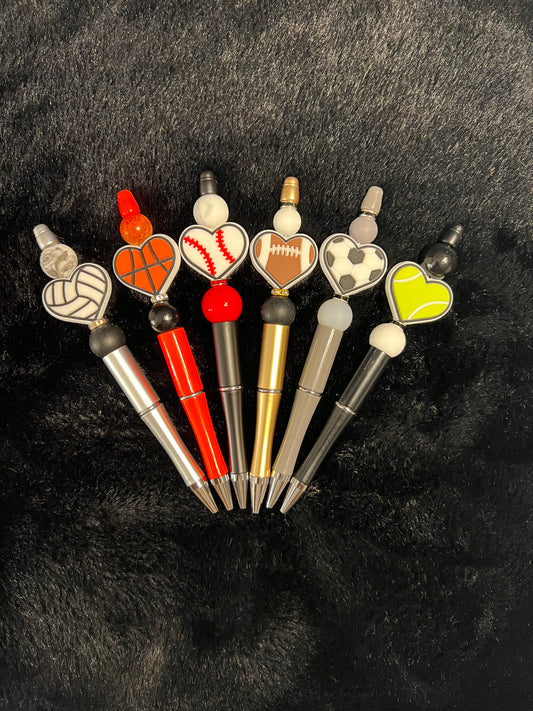 Sports Heart Beadable Pens