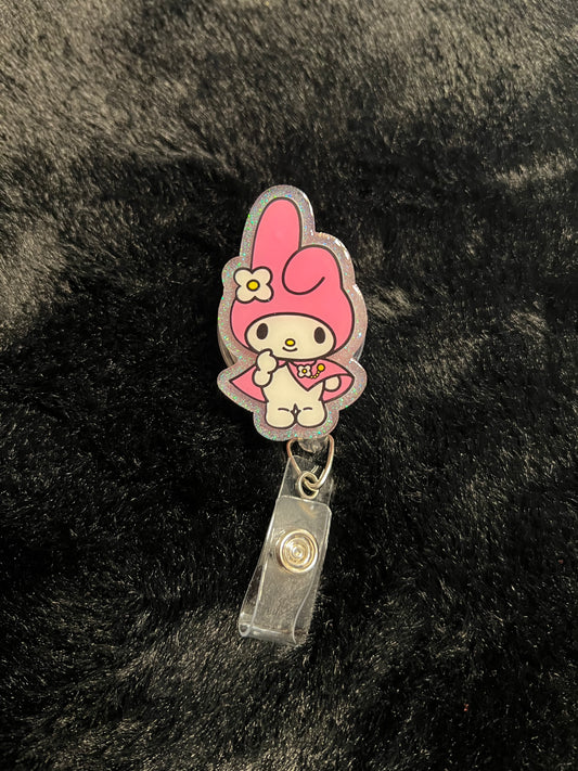 Pink Rabbit Badge Reel