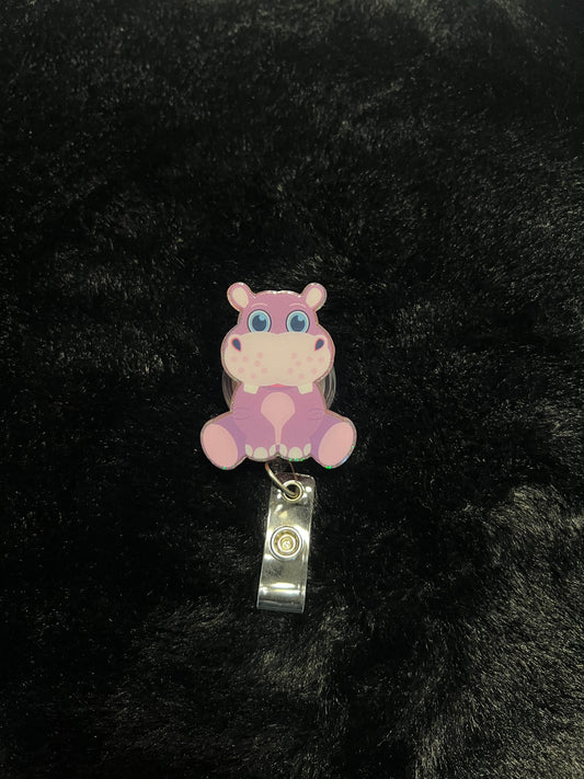 Purple Hippo Badge Reel
