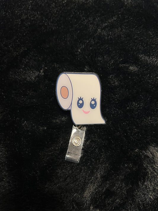 Toilet Paper Roll Badge Reel
