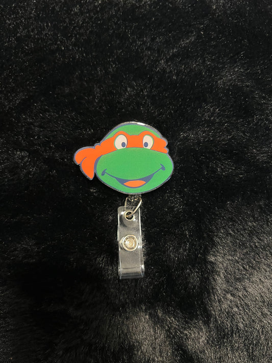 Orange Turtle Badge Reel