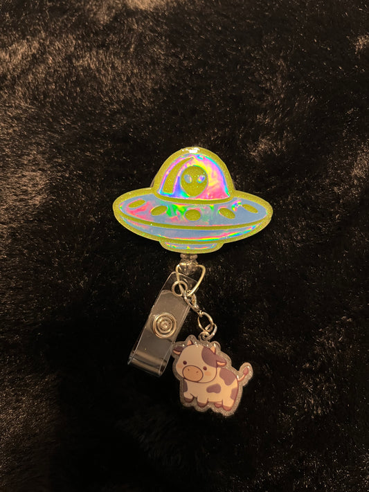 Alien UFO Badge Reel