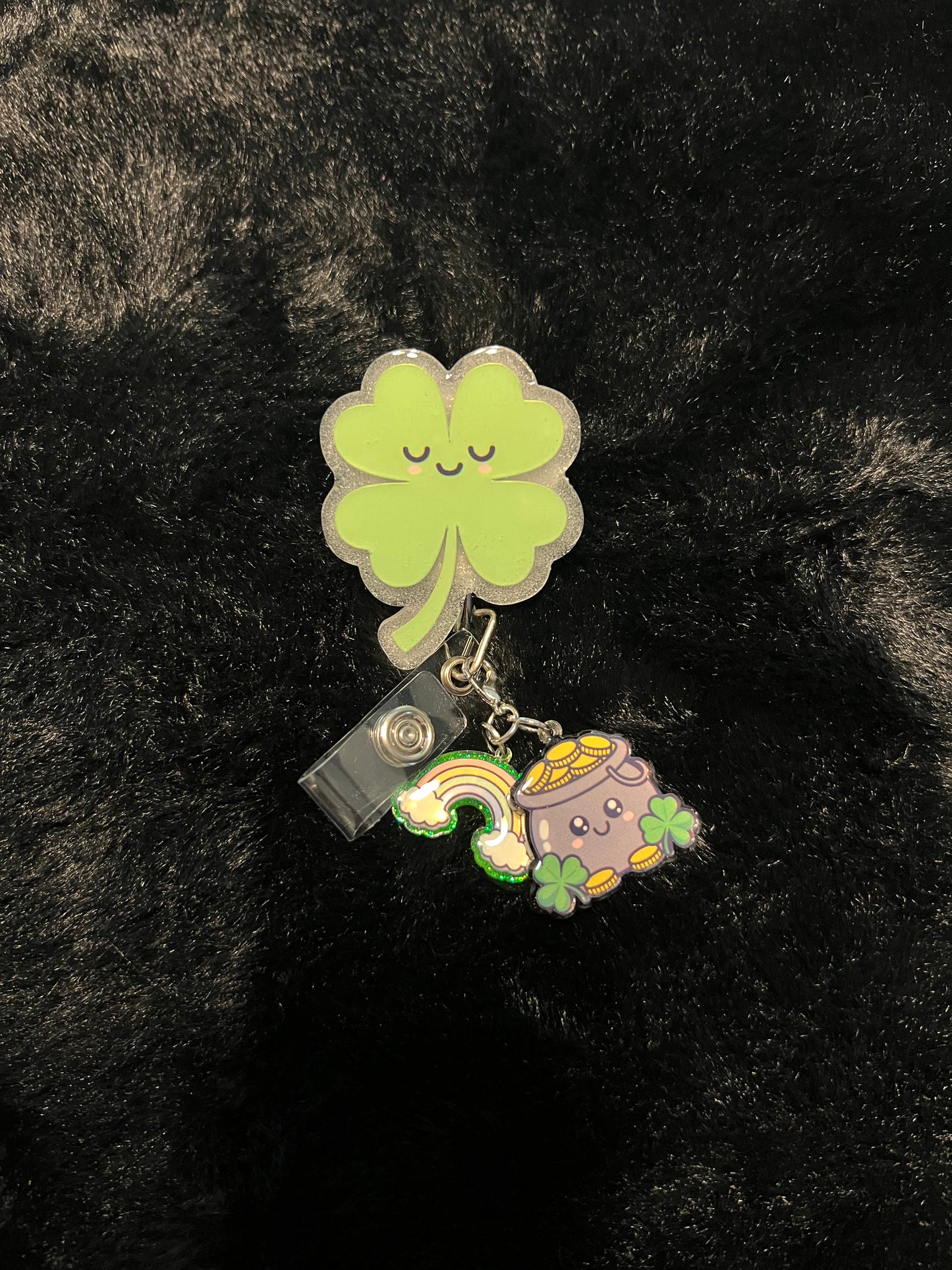 4 leaf clover Badge Reel